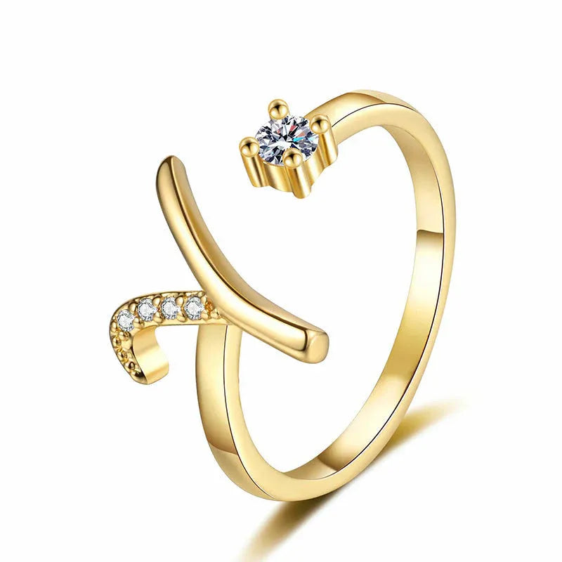 ⏰Offerta a tempo limitato💍Anello regolabile con iniziale scintillante da donna