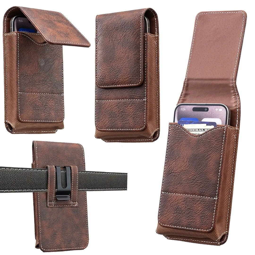 ⚡Grande sconto | Custodia per cellulare da cintura 📱 Fondina in pelle con diversi scomparti e porta cart