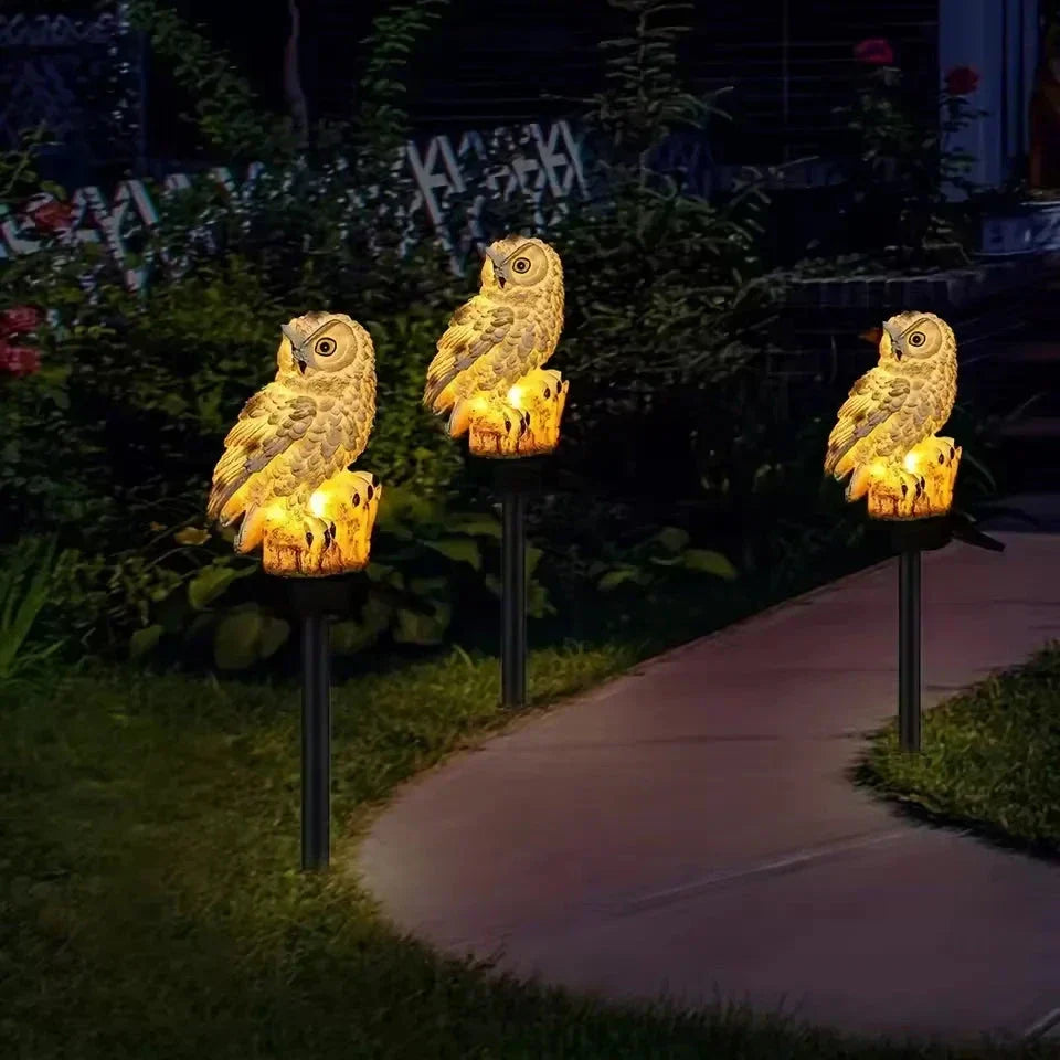 🦉Illumina il tuo vialetto da giardino oggi stesso! Lampada a energia solare a forma di gufo.