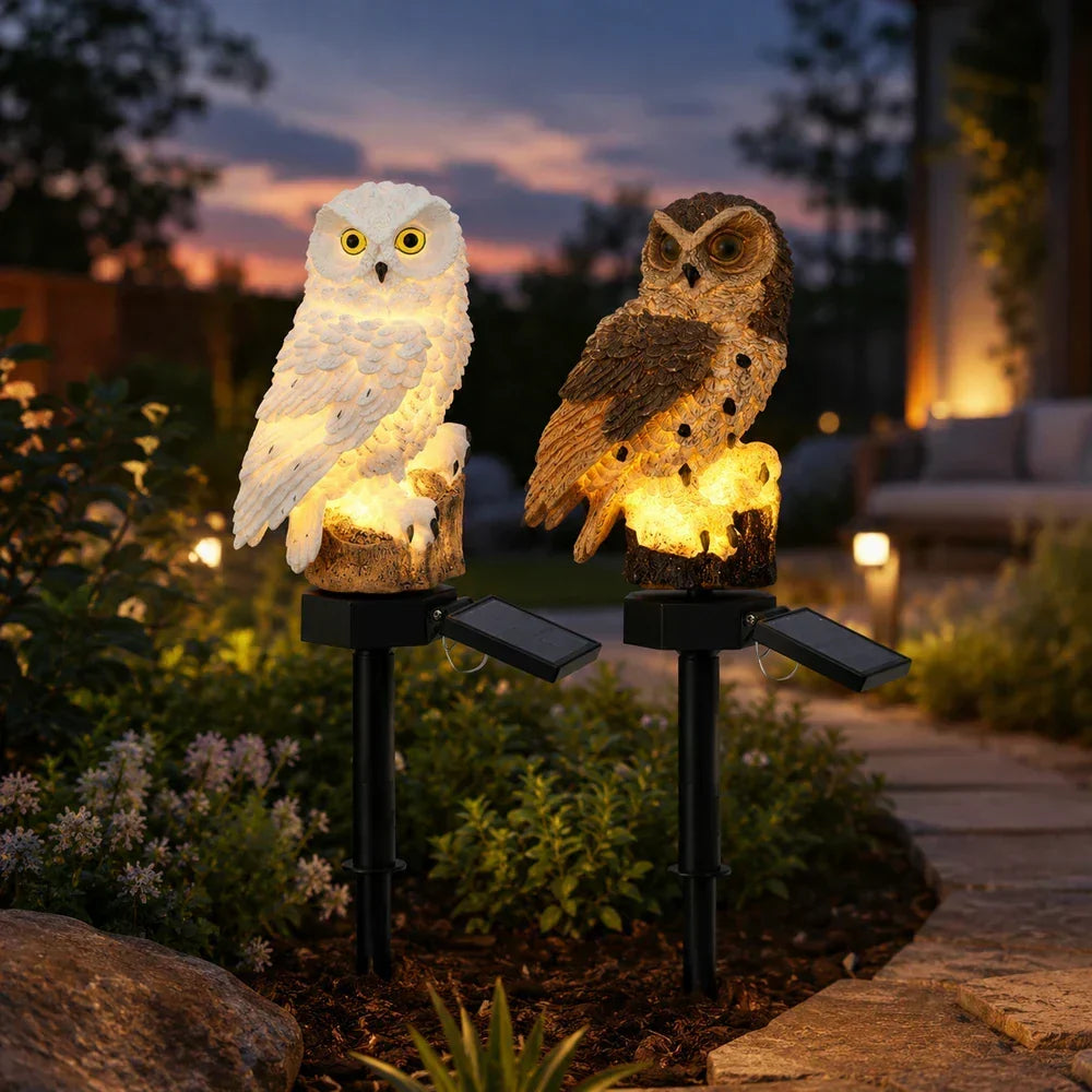 🦉Illumina il tuo vialetto da giardino oggi stesso! Lampada a energia solare a forma di gufo.