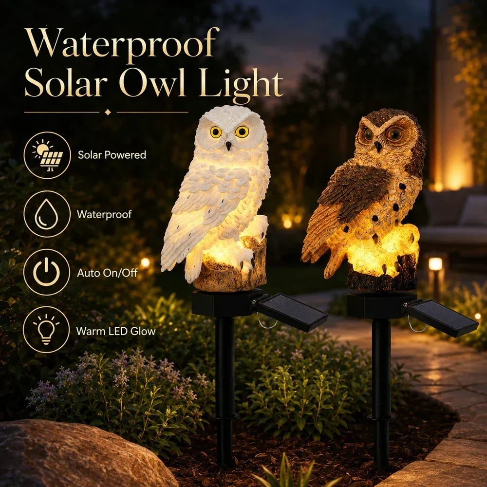 🦉Illumina il tuo vialetto da giardino oggi stesso! Lampada a energia solare a forma di gufo.