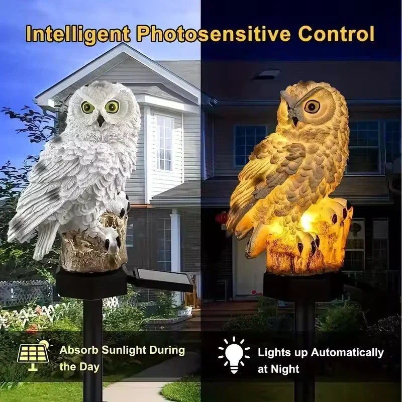 🦉Illumina il tuo vialetto da giardino oggi stesso! Lampada a energia solare a forma di gufo.