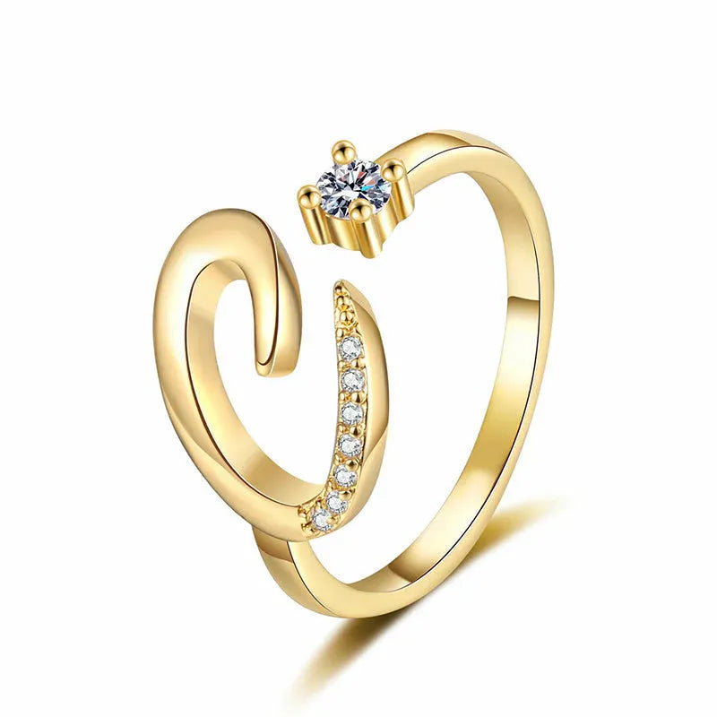 ⏰Offerta a tempo limitato💍Anello regolabile con iniziale scintillante da donna
