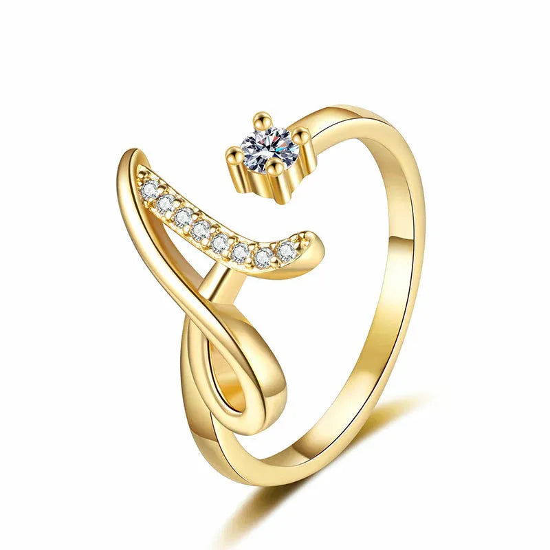 ⏰Offerta a tempo limitato💍Anello regolabile con iniziale scintillante da donna