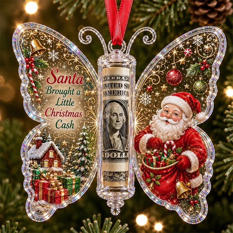 🦋💵 Ornamento a forma di farfalla per Natale, regalo in denaro – Porta soldi per le feste, ricordo 🎄✨