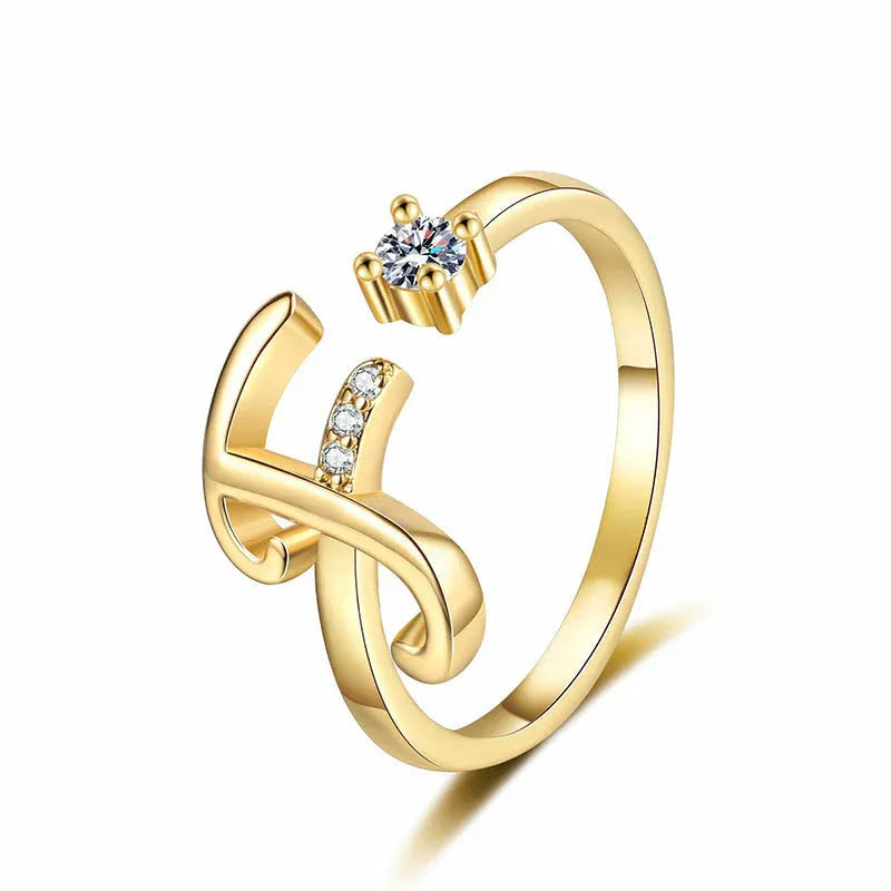⏰Offerta a tempo limitato💍Anello regolabile con iniziale scintillante da donna