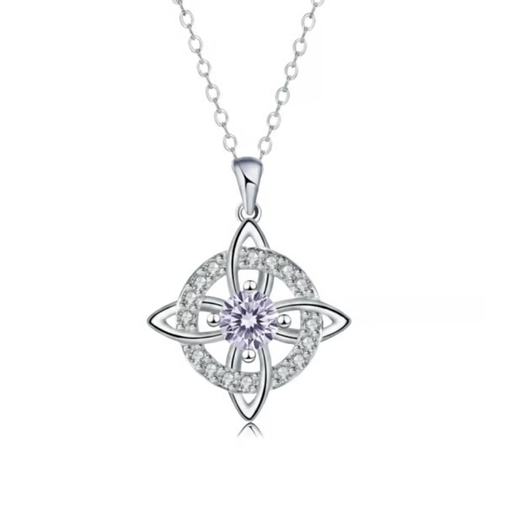 Collana mistica con pietra portafortuna e nodo delle streghe - Cristallo naturale 🔮💞 Proteggi i tuoi cari