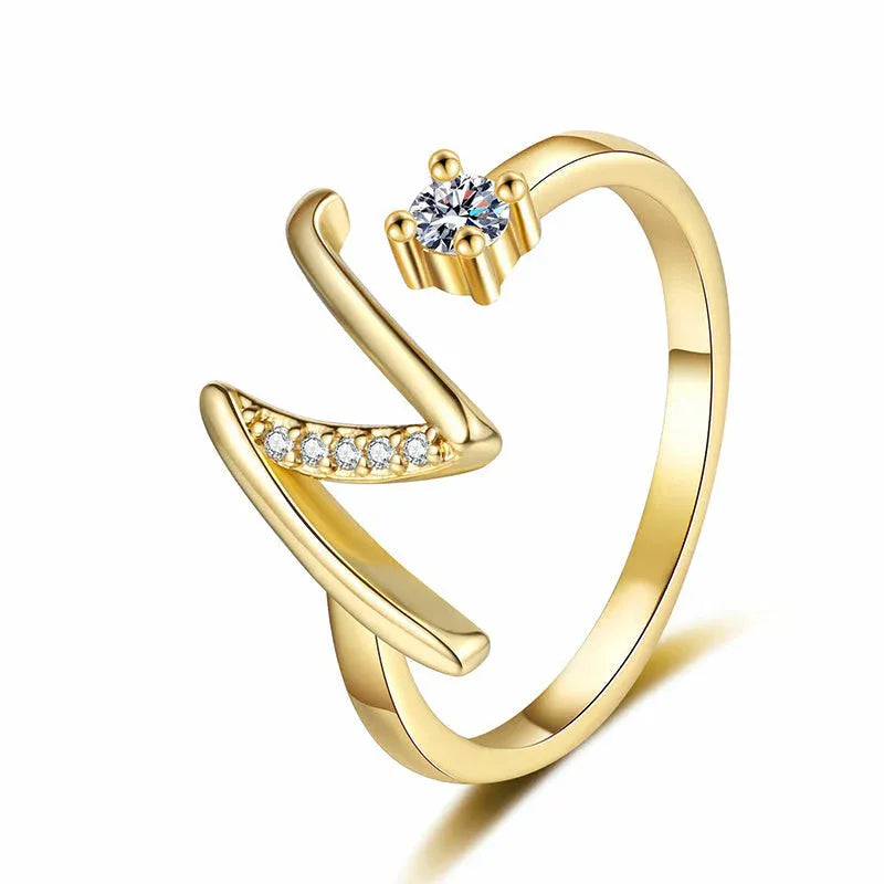 ⏰Offerta a tempo limitato💍Anello regolabile con iniziale scintillante da donna