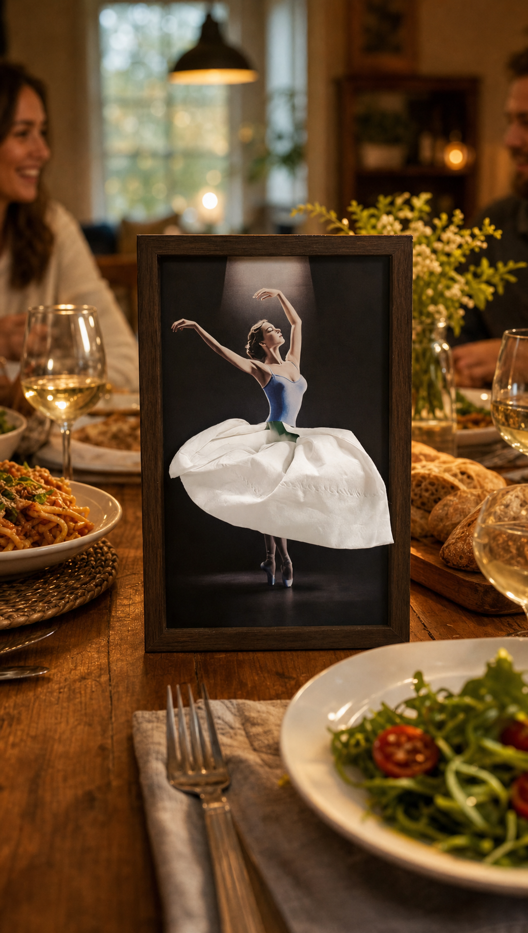 Sconto del 50% – Vassoio portacarte in legno massello di noce a forma di ballerina / Portatovaglioli in legno naturale