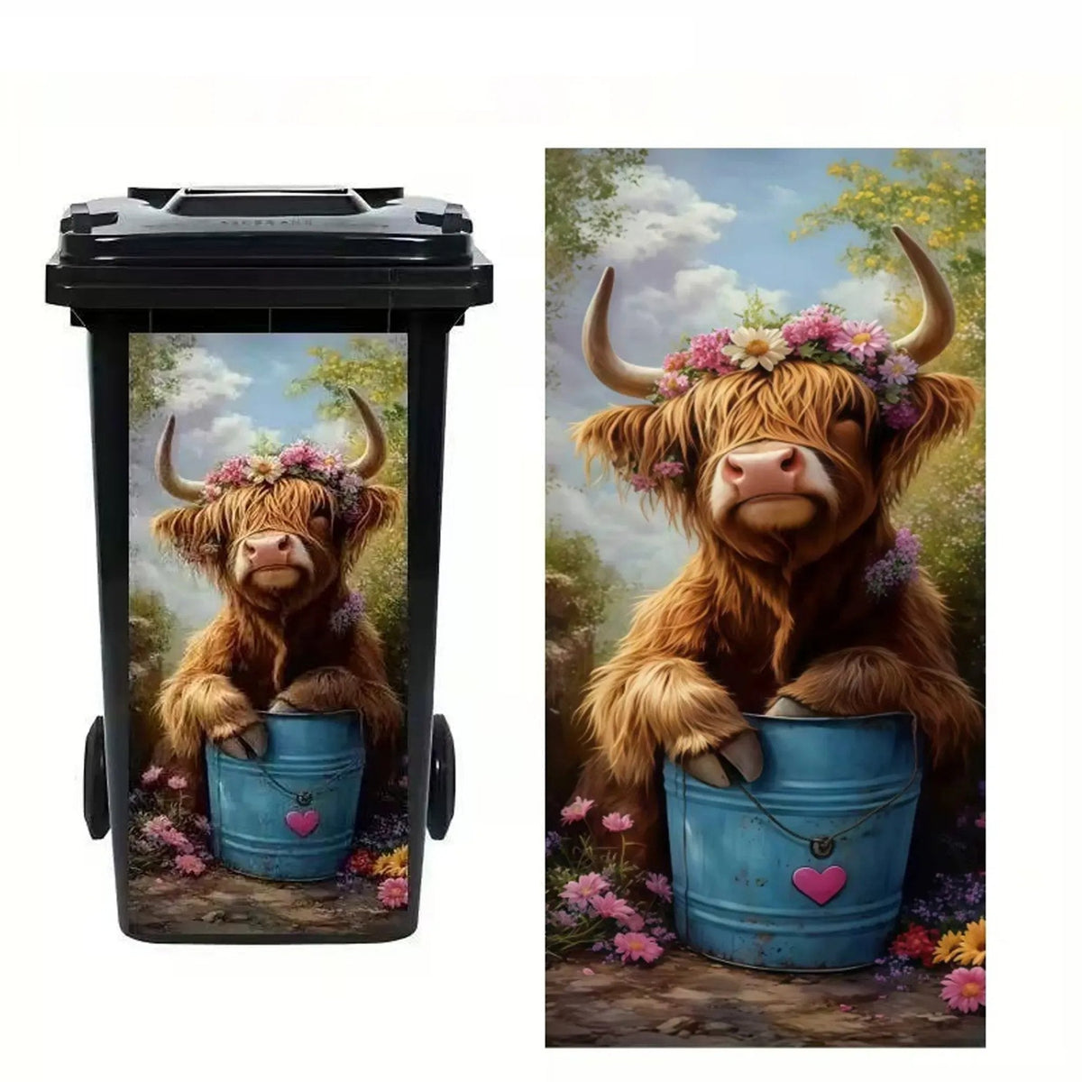 🦒🐯Adesivo creativo per cestino con colorati disegni cartoon✨