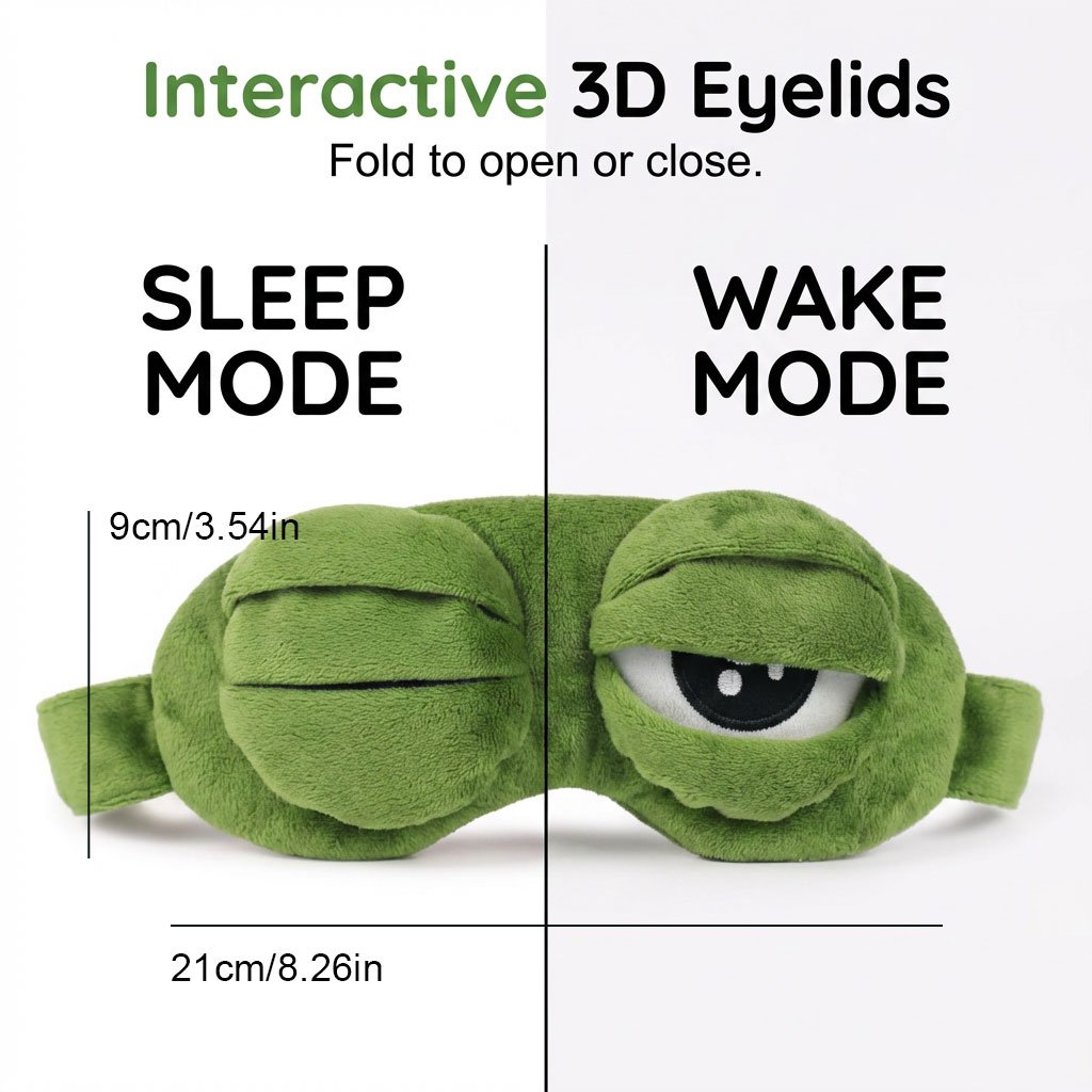 🔥Prodotto imperdibile! Approfitta del 49% di sconto!✨ Mascherina per dormire a forma di rana 3D 🐸