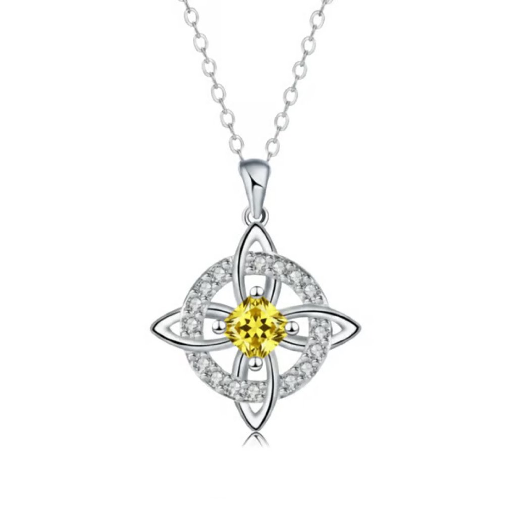 Collana mistica con pietra portafortuna e nodo delle streghe - Cristallo naturale 🔮💞 Proteggi i tuoi cari