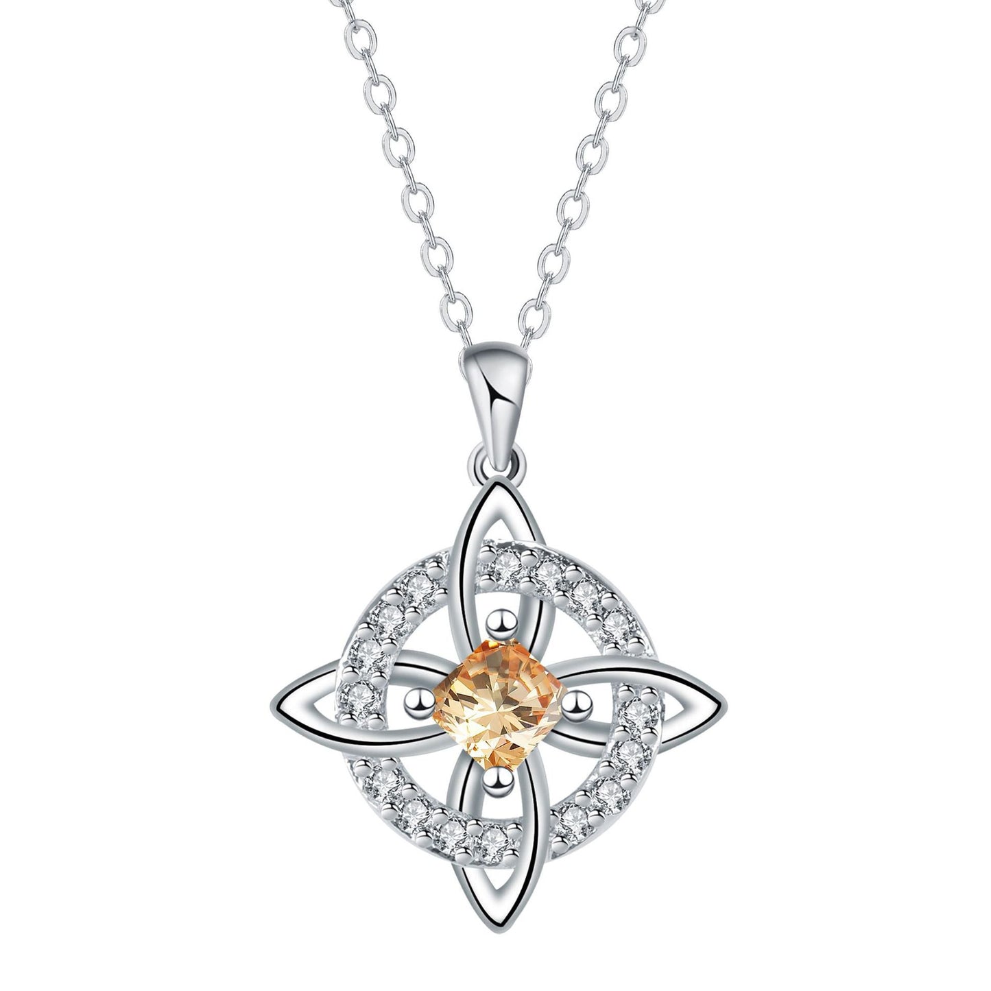 Collana mistica con pietra portafortuna e nodo delle streghe - Cristallo naturale 🔮💞 Proteggi i tuoi cari