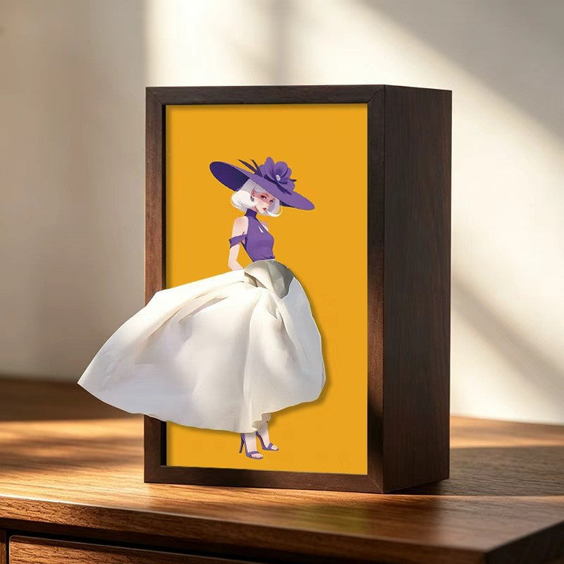 Sconto del 50% – Vassoio portacarte in legno massello di noce a forma di ballerina / Portatovaglioli in legno naturale