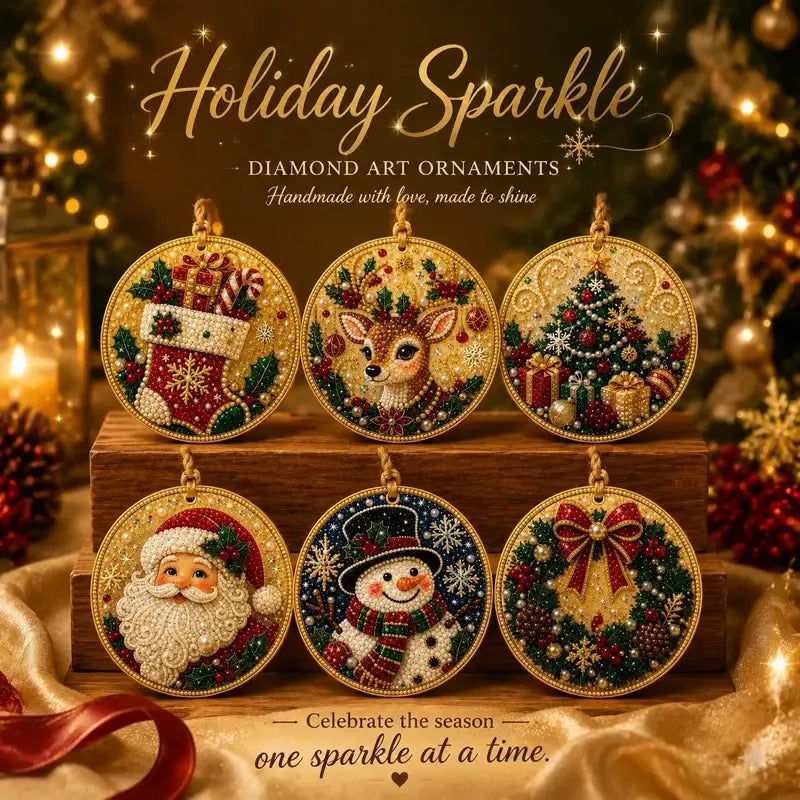 ⏳ Ultimo giorno di sconto del 49% – 🎄 Kit fai da te per diamond painting natalizio con perle e gemme, ideale per principianti | 6 disegni festivi con perle scintillanti, gemme sfaccettate e dettagli 3D a strati 💕