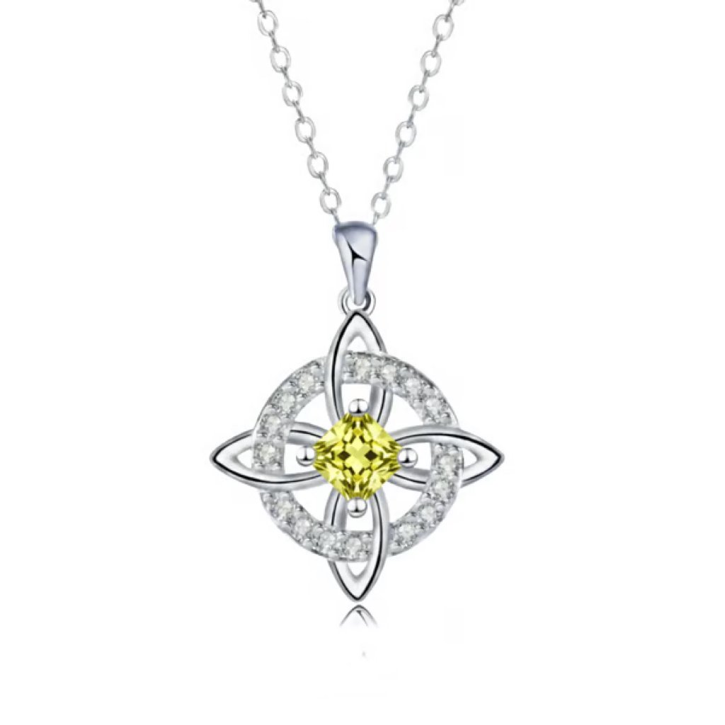 Collana mistica con pietra portafortuna e nodo delle streghe - Cristallo naturale 🔮💞 Proteggi i tuoi cari