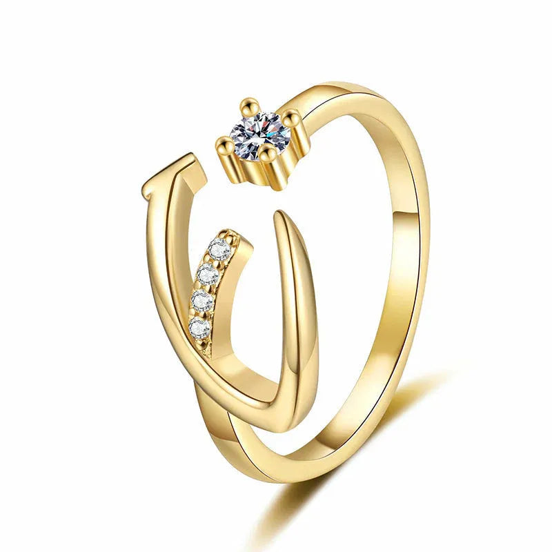 ⏰Offerta a tempo limitato💍Anello regolabile con iniziale scintillante da donna