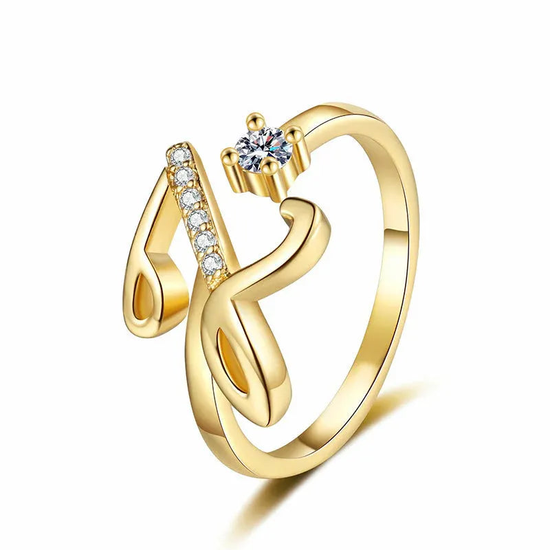 ⏰Offerta a tempo limitato💍Anello regolabile con iniziale scintillante da donna