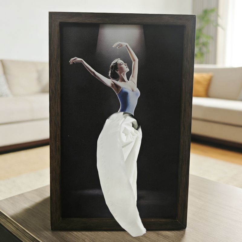 Sconto del 50% – Vassoio portacarte in legno massello di noce a forma di ballerina / Portatovaglioli in legno naturale