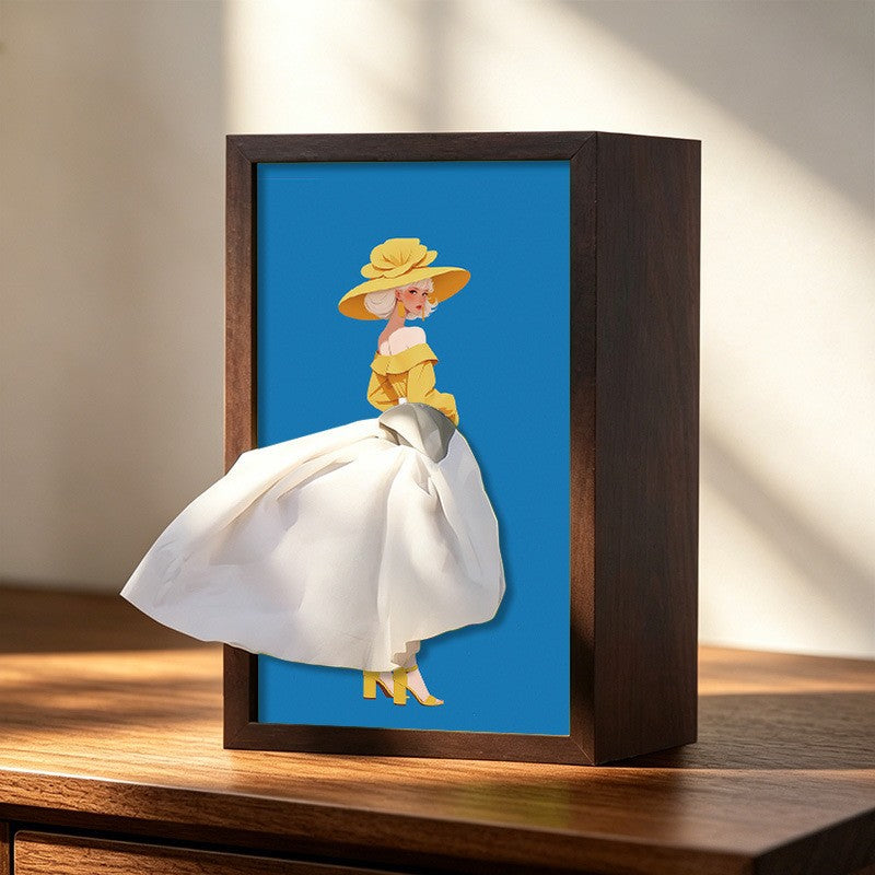 Sconto del 50% – Vassoio portacarte in legno massello di noce a forma di ballerina / Portatovaglioli in legno naturale