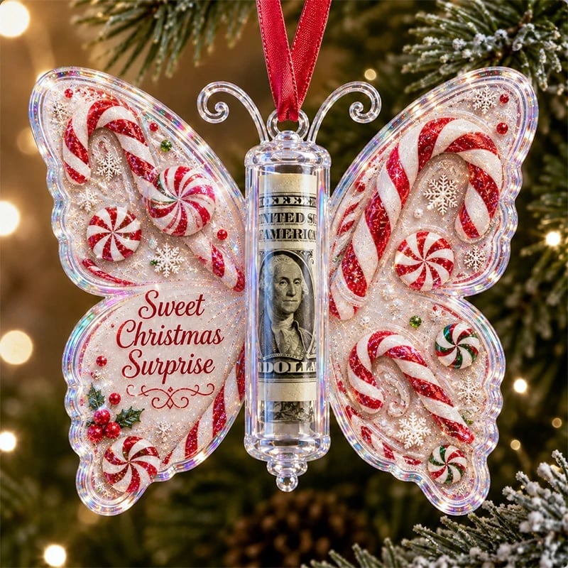 🦋💵 Ornamento a forma di farfalla per Natale, regalo in denaro – Porta soldi per le feste, ricordo 🎄✨
