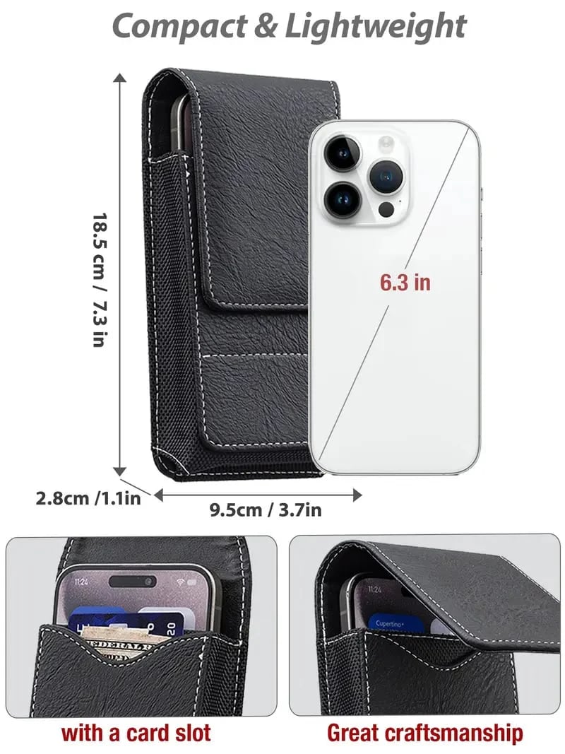 ⚡Grande sconto | Custodia per cellulare da cintura 📱 Fondina in pelle con diversi scomparti e porta cart