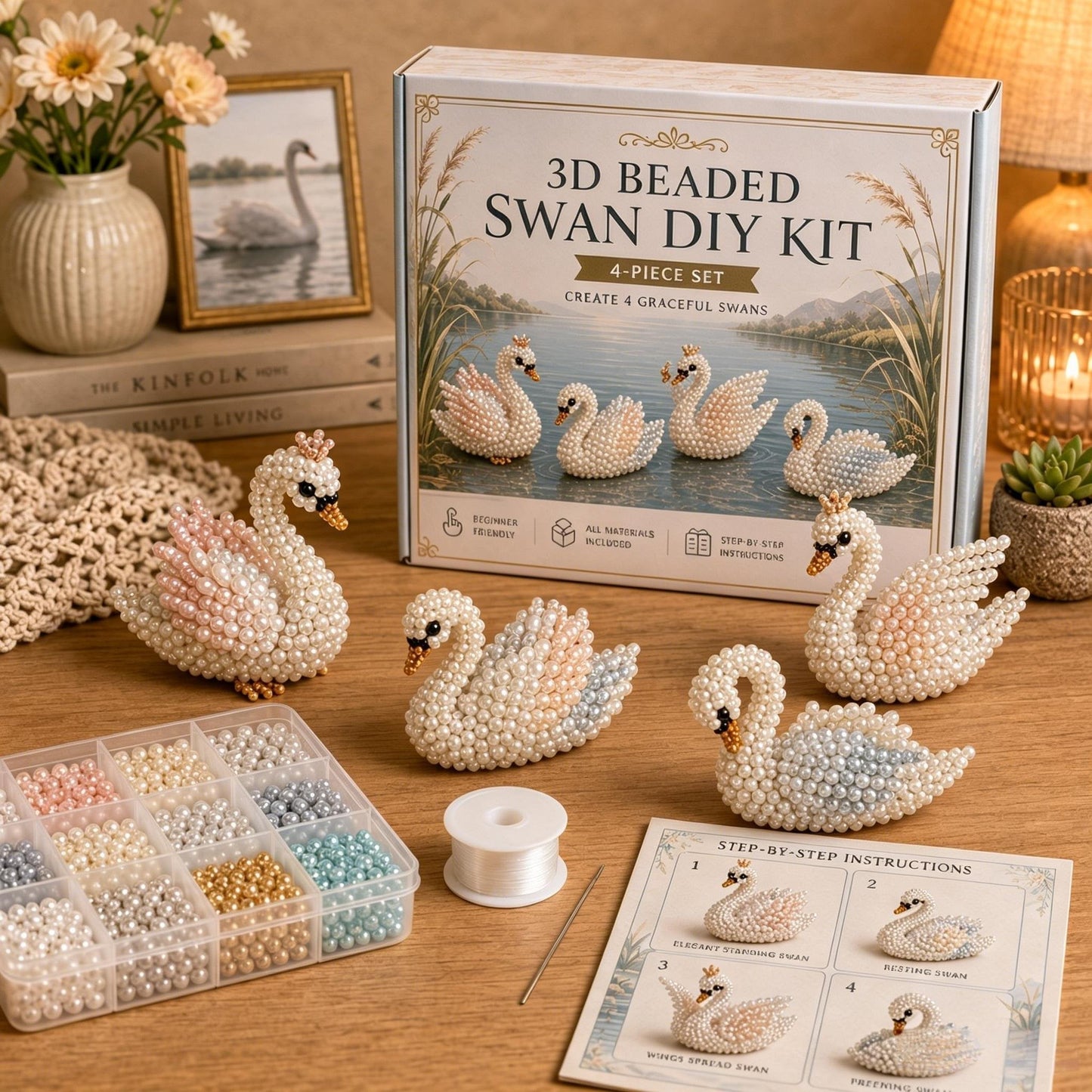 🧵✨ Piccolo kit fai da te con animali in perline 3D