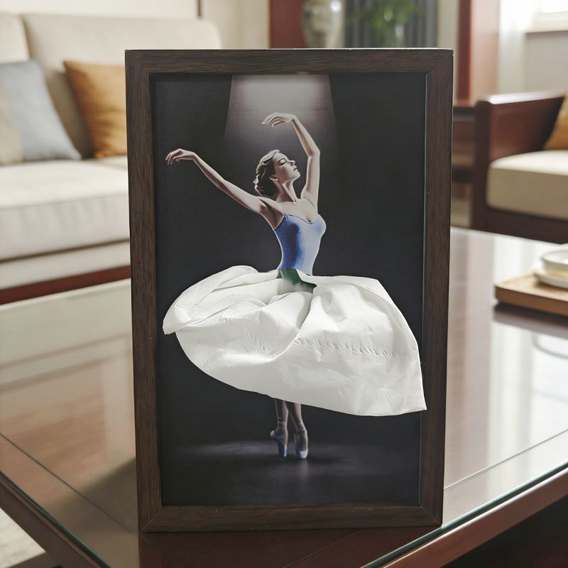 Sconto del 50% – Vassoio portacarte in legno massello di noce a forma di ballerina / Portatovaglioli in legno naturale
