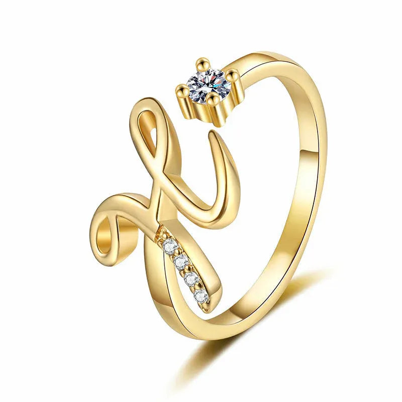 ⏰Offerta a tempo limitato💍Anello regolabile con iniziale scintillante da donna