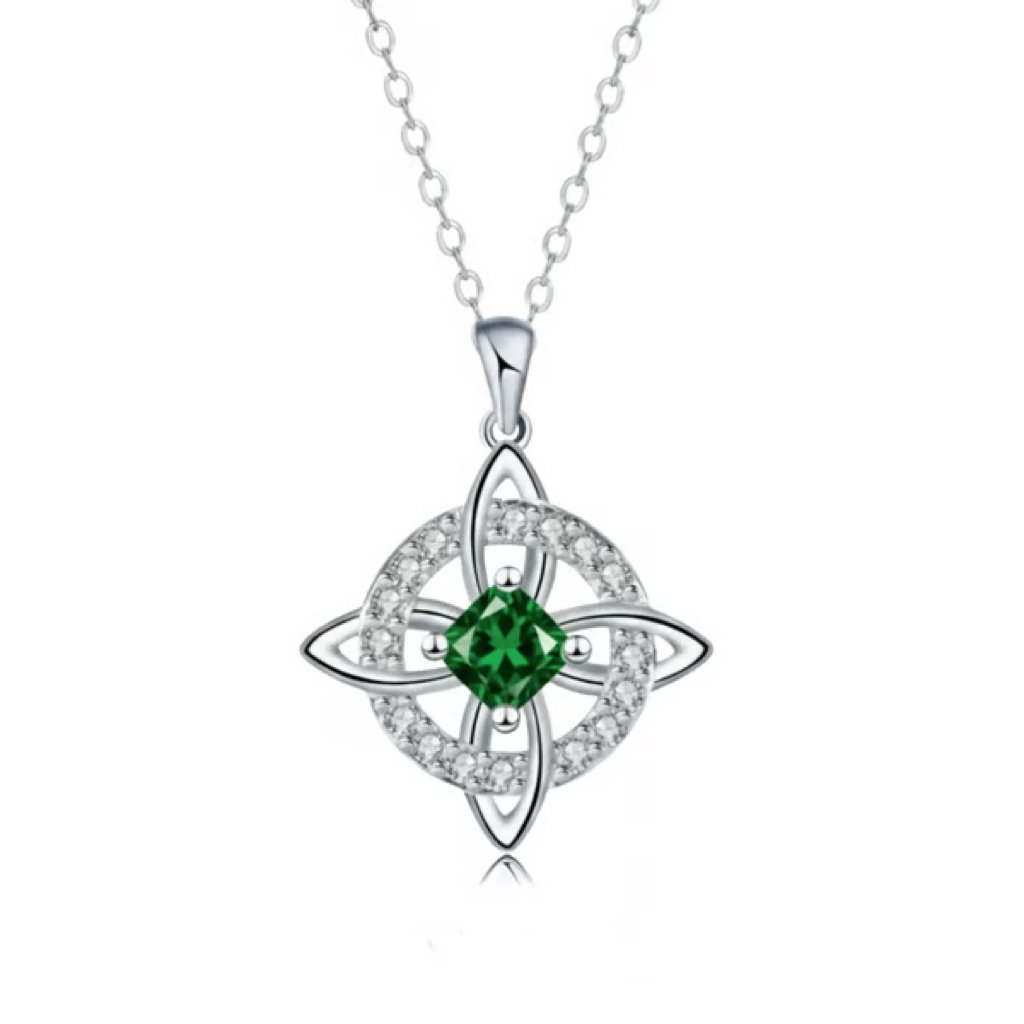 Collana mistica con pietra portafortuna e nodo delle streghe - Cristallo naturale 🔮💞 Proteggi i tuoi cari