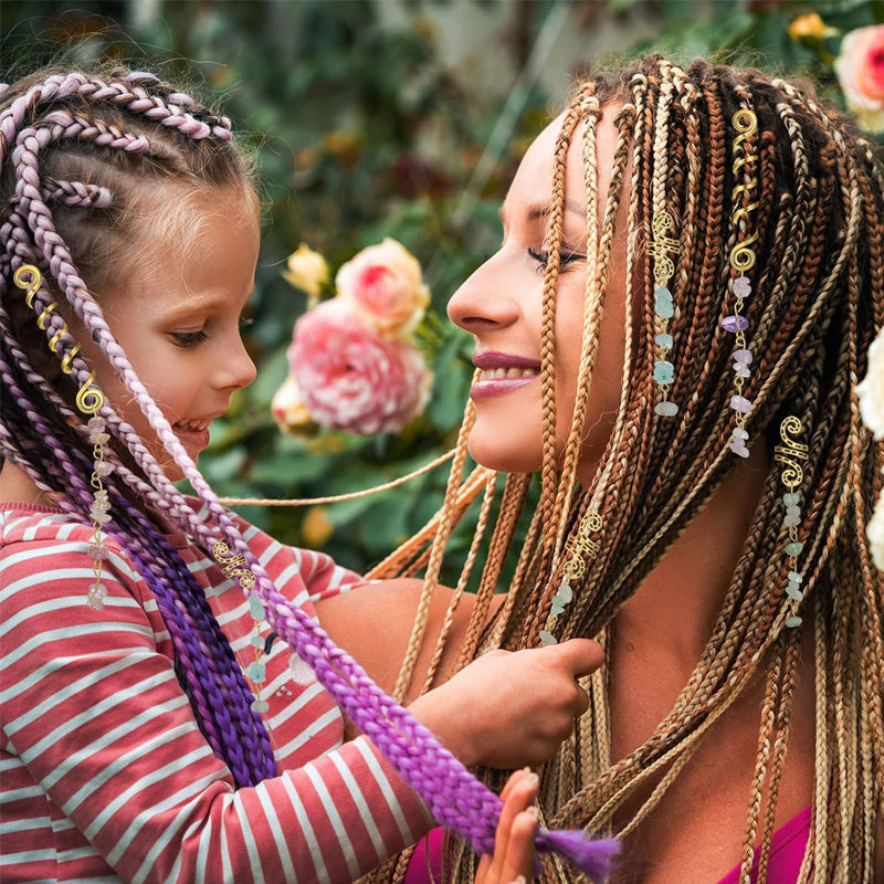🌿 Gioiello per capelli a spirale con pietre naturali