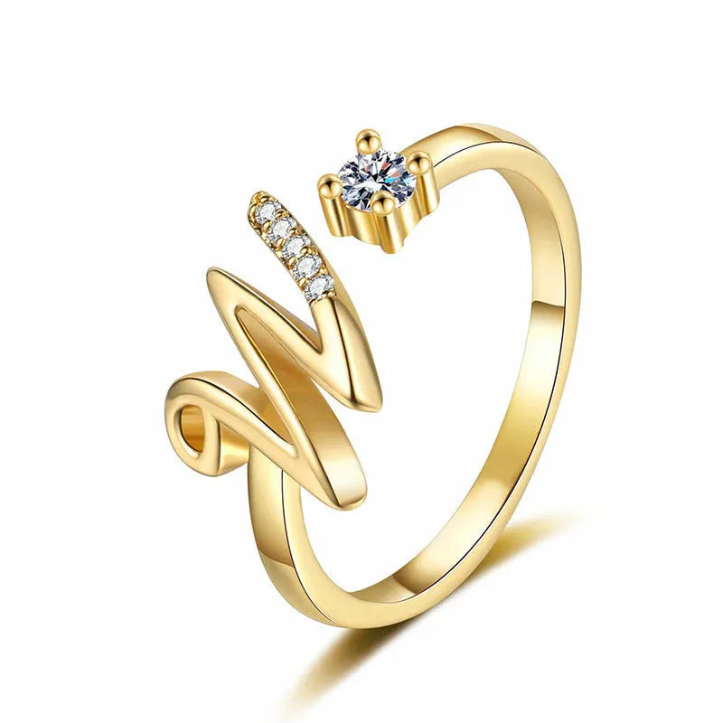 ⏰Offerta a tempo limitato💍Anello regolabile con iniziale scintillante da donna