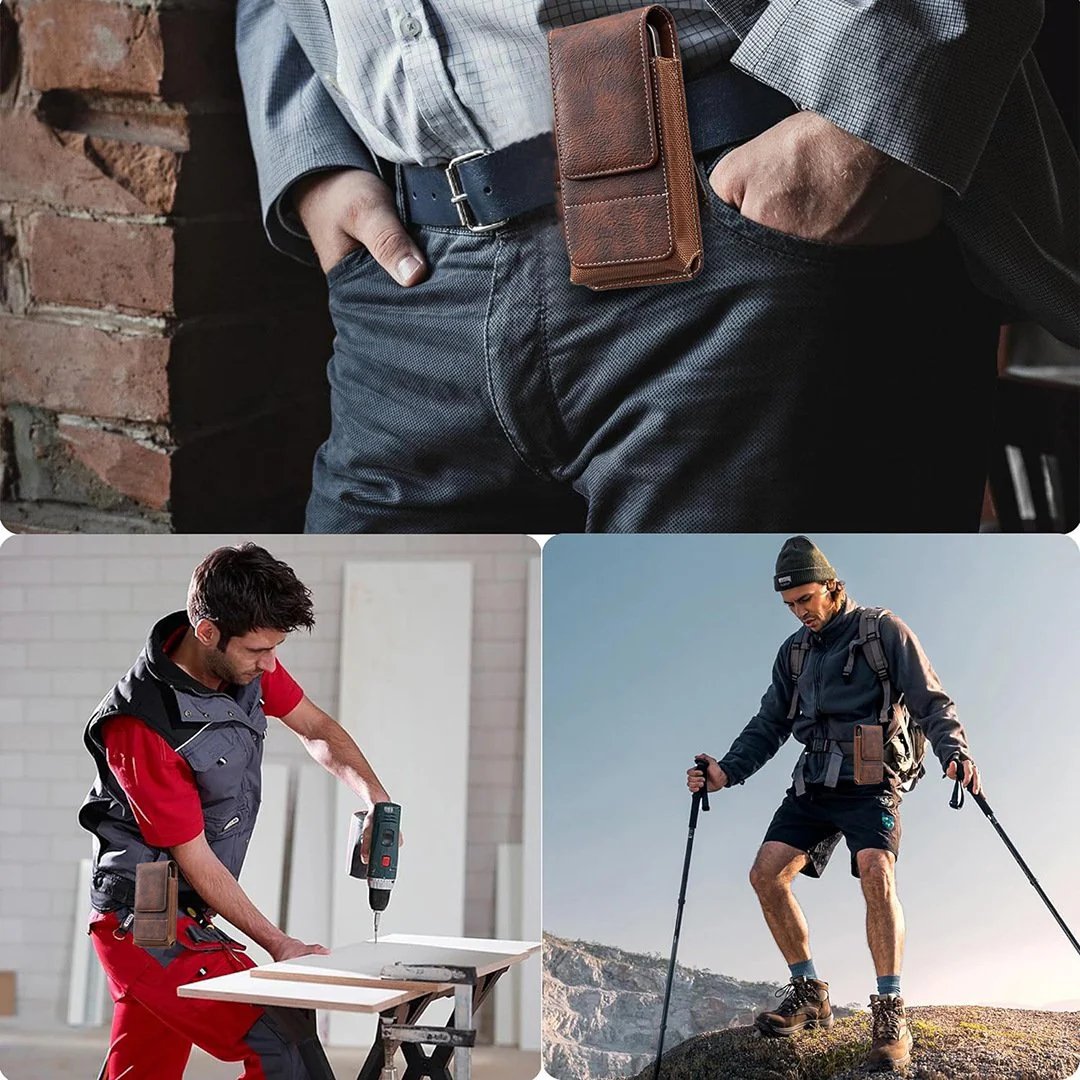 ⚡Grande sconto | Custodia per cellulare da cintura 📱 Fondina in pelle con diversi scomparti e porta cart