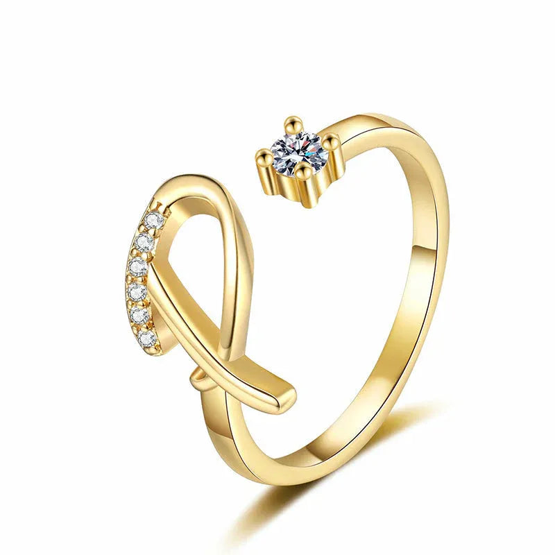 ⏰Offerta a tempo limitato💍Anello regolabile con iniziale scintillante da donna