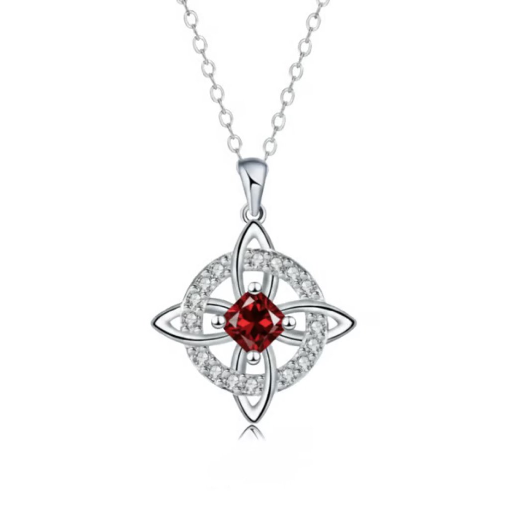 Collana mistica con pietra portafortuna e nodo delle streghe - Cristallo naturale 🔮💞 Proteggi i tuoi cari