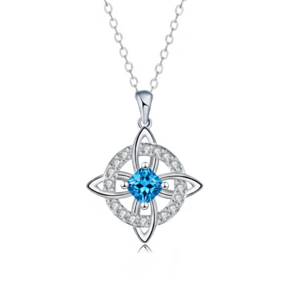 Collana mistica con pietra portafortuna e nodo delle streghe - Cristallo naturale 🔮💞 Proteggi i tuoi cari