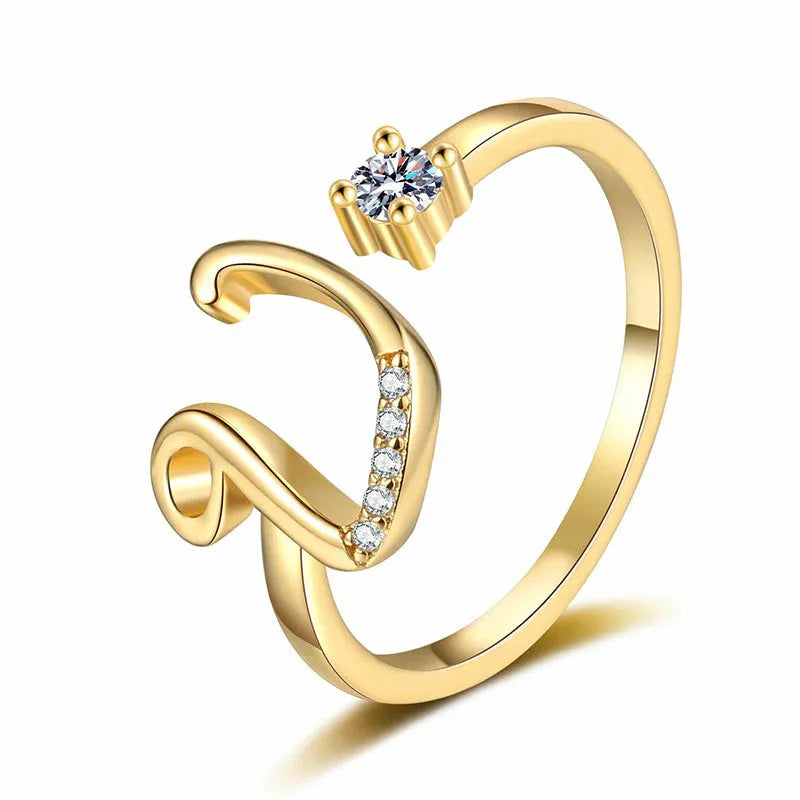 ⏰Offerta a tempo limitato💍Anello regolabile con iniziale scintillante da donna