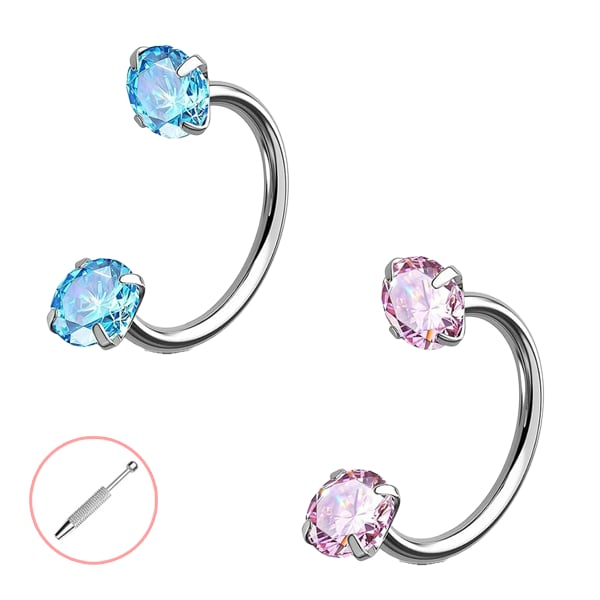 💎Anello nasale a forma di ferro di cavallo – con filettatura interna e comodo