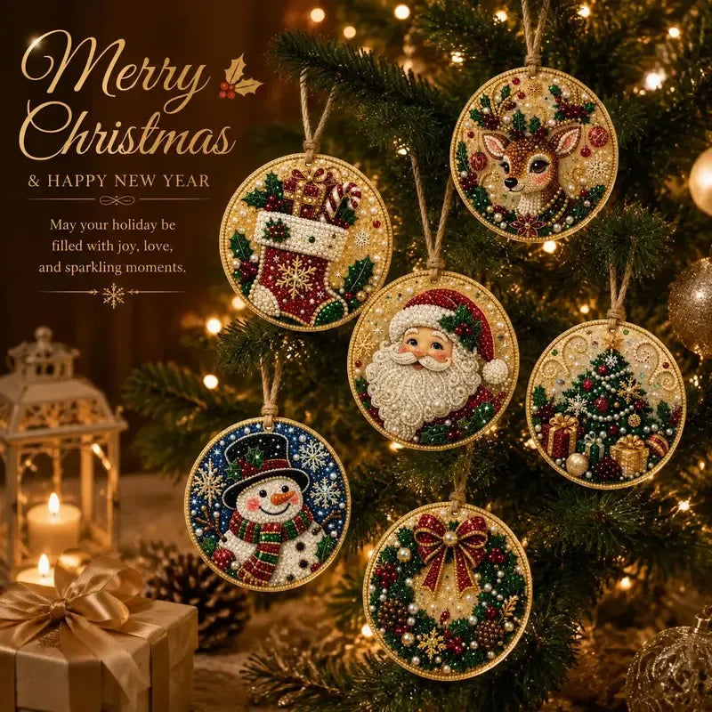 ⏳ Ultimo giorno di sconto del 49% – 🎄 Kit fai da te per diamond painting natalizio con perle e gemme, ideale per principianti | 6 disegni festivi con perle scintillanti, gemme sfaccettate e dettagli 3D a strati 💕