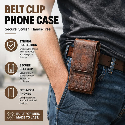 ⚡Grande sconto | Custodia per cellulare da cintura 📱 Fondina in pelle con diversi scomparti e porta cart