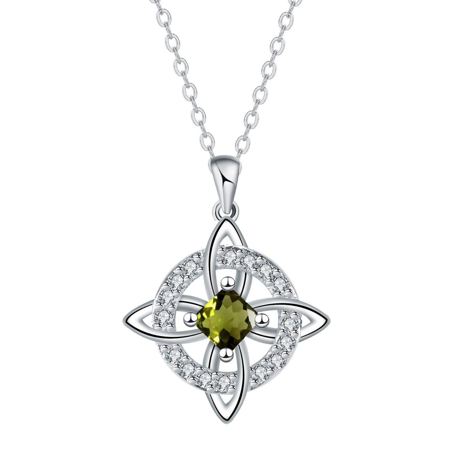 Collana mistica con pietra portafortuna e nodo delle streghe - Cristallo naturale 🔮💞 Proteggi i tuoi cari