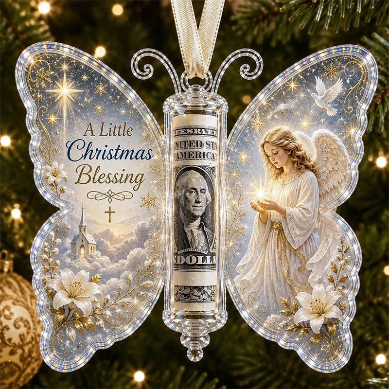 🦋💵 Ornamento a forma di farfalla per Natale, regalo in denaro – Porta soldi per le feste, ricordo 🎄✨
