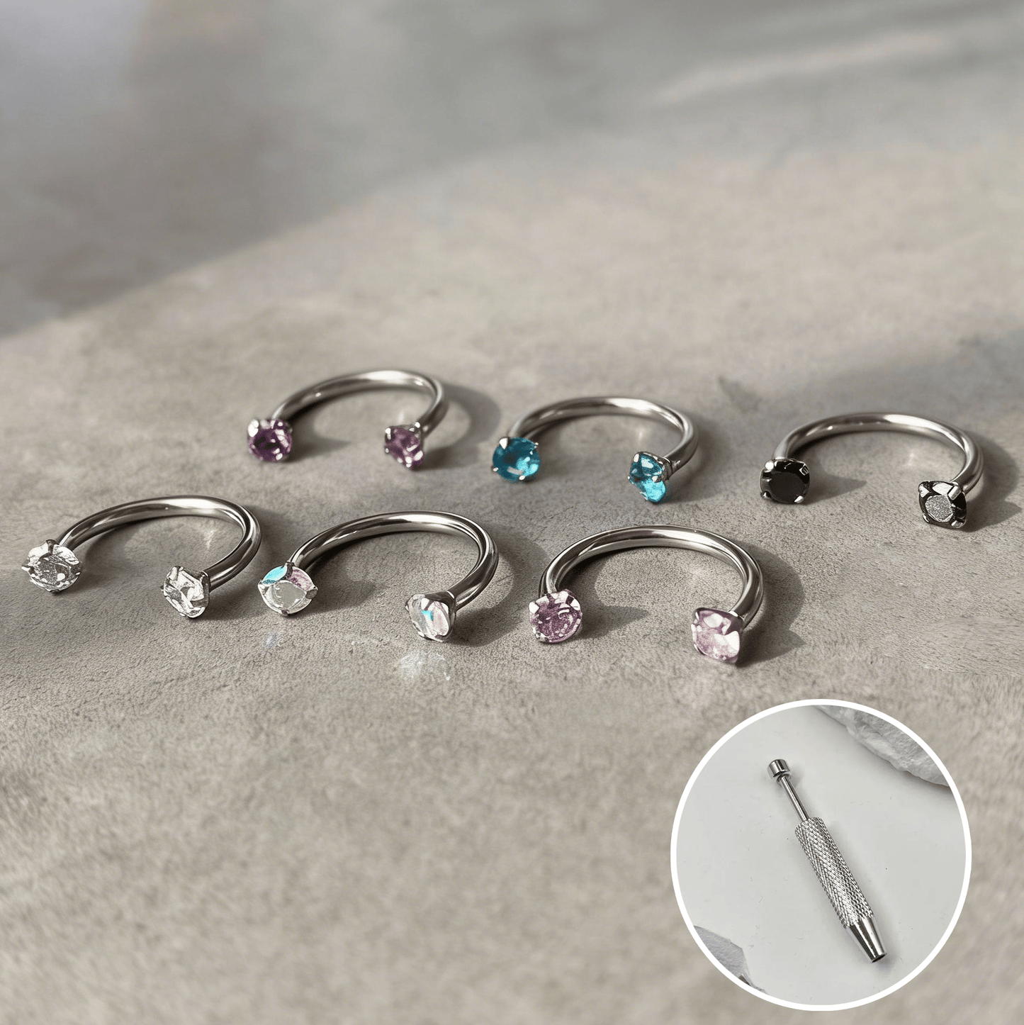 💎Anello nasale a forma di ferro di cavallo – con filettatura interna e comodo