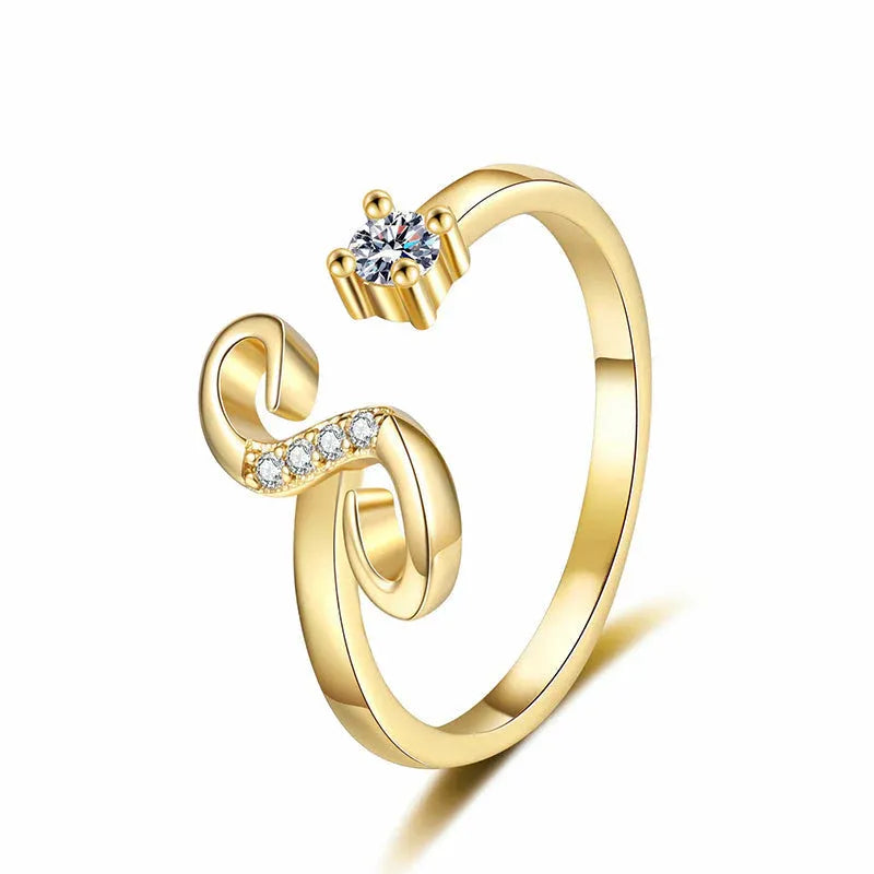 ⏰Offerta a tempo limitato💍Anello regolabile con iniziale scintillante da donna