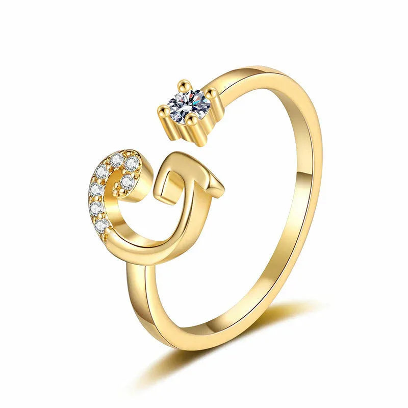 ⏰Offerta a tempo limitato💍Anello regolabile con iniziale scintillante da donna