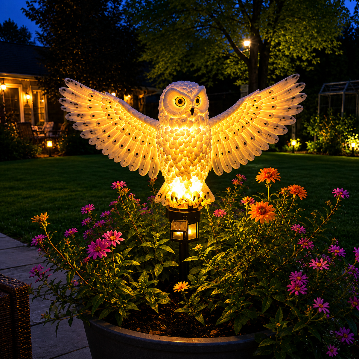 🦉Illumina il tuo vialetto da giardino oggi stesso! Lampada a energia solare a forma di gufo.