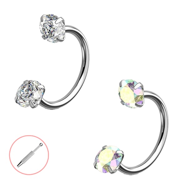 💎Anello nasale a forma di ferro di cavallo – con filettatura interna e comodo