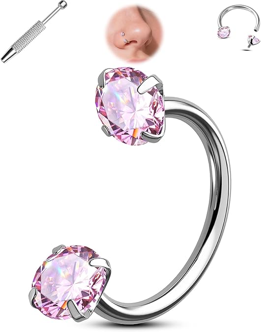 💎Anello nasale a forma di ferro di cavallo – con filettatura interna e comodo