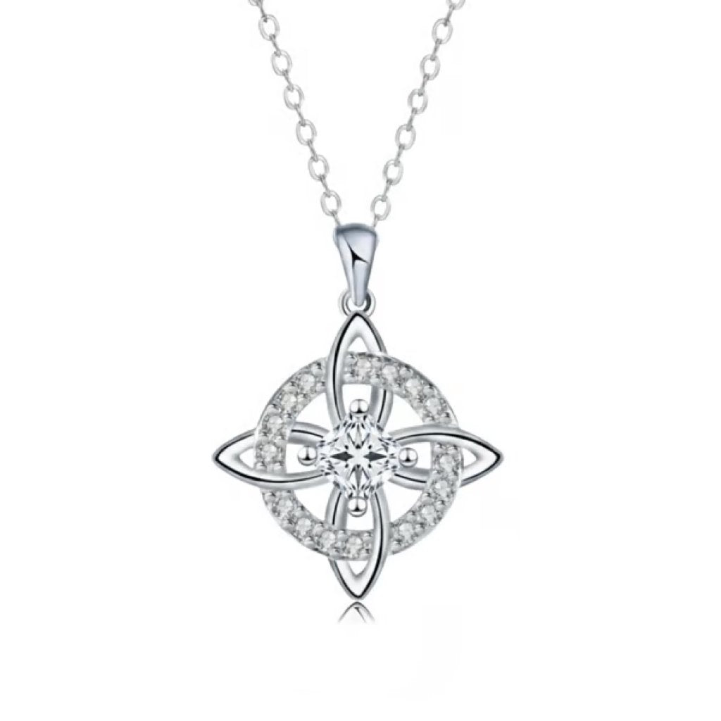 Collana mistica con pietra portafortuna e nodo delle streghe - Cristallo naturale 🔮💞 Proteggi i tuoi cari