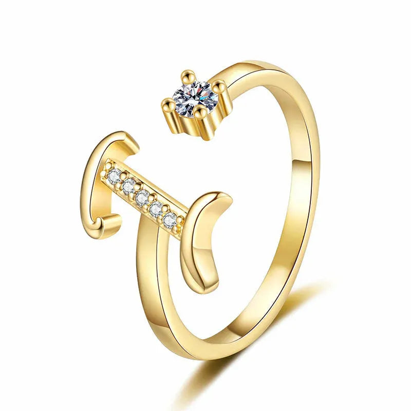 ⏰Offerta a tempo limitato💍Anello regolabile con iniziale scintillante da donna